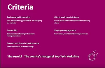 Top Tech Yorkshire - 2018 Criteria